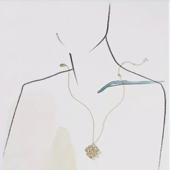 Anthropologie Gold Blooming Mosaic Necklace - Picture 3 of 5